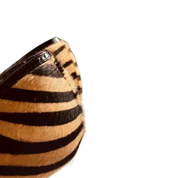 Joan & David 2" KITTEN HEEL ZEBRA PRINT PONY HAIR BROWN SZ 7.5 ITALIAN LEATHER - Picture 9 of 11